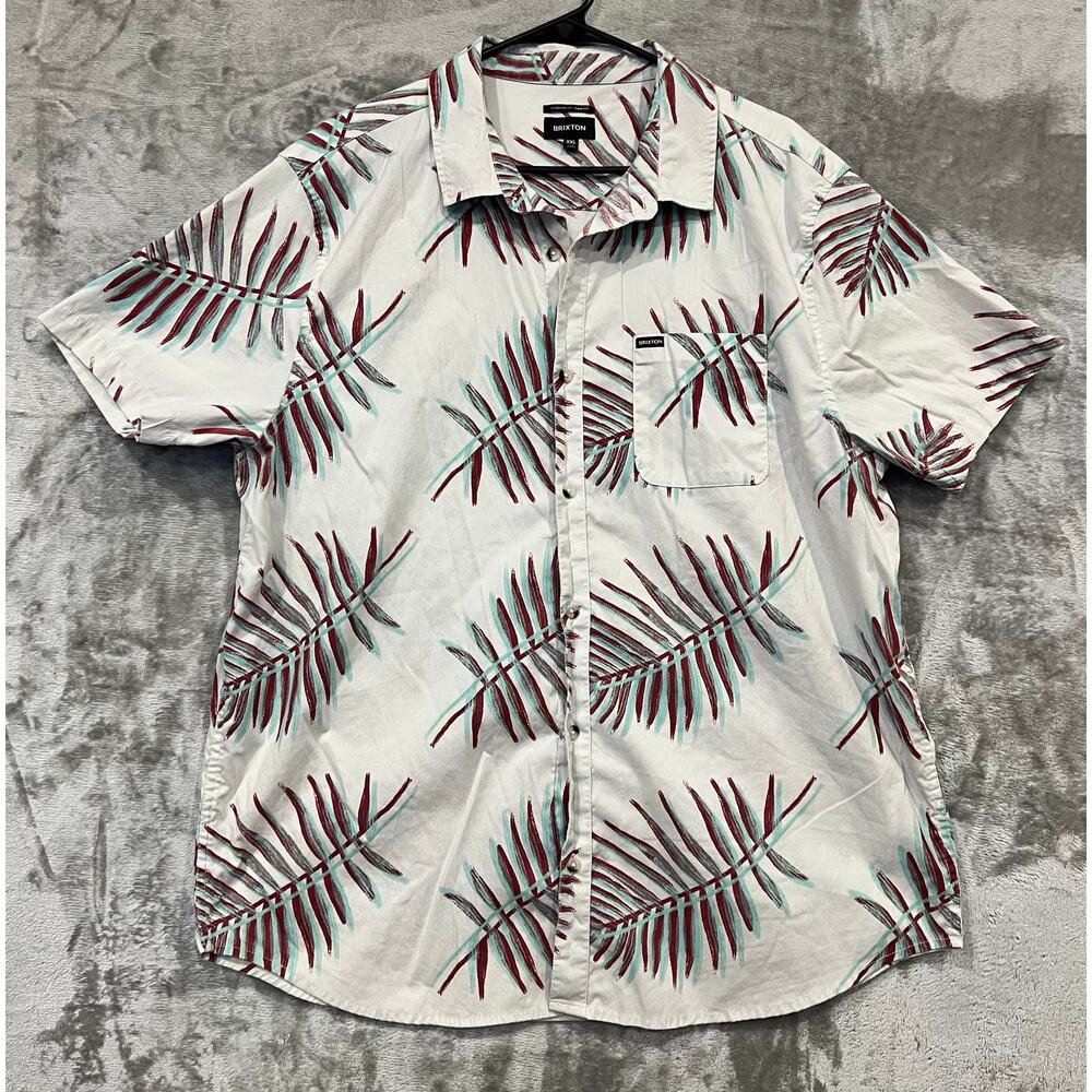 Brixton Men’s Shirt Tropical Print Short Sleeve Button Down Top Size XXL Travel
